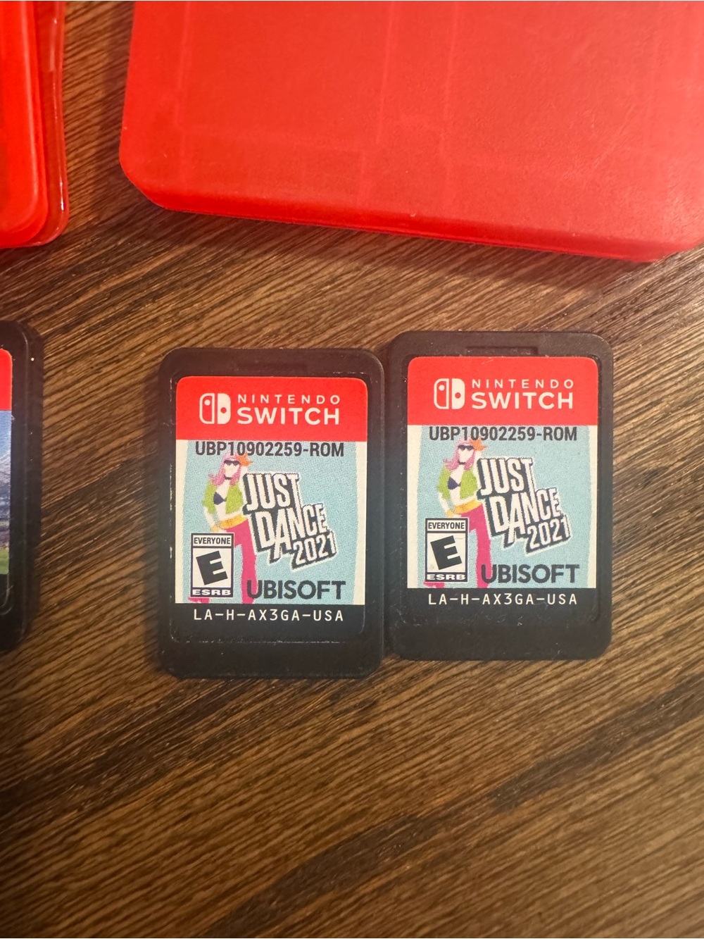 Nintendo Red Card Cases with Just Dance 2021 Switch Cartridges - Picture 3 of 3
